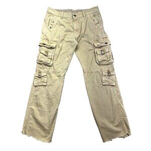 Junye Jeans Men’s Size 36 Cargo‎ Pants Tan Yellow Sand Military Tactical Grunge